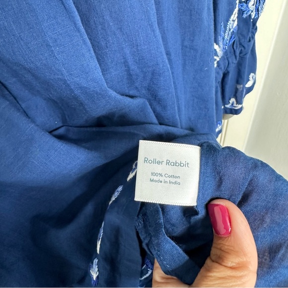 Roller Rabbit Lotus Embroidery Juniper Dress in Blue - Picture 8 of 11